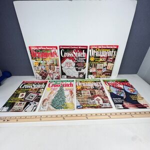 Just Cross Stitch Magazines Lot of 7 Christmas Decor Stocking Ornaments Designs